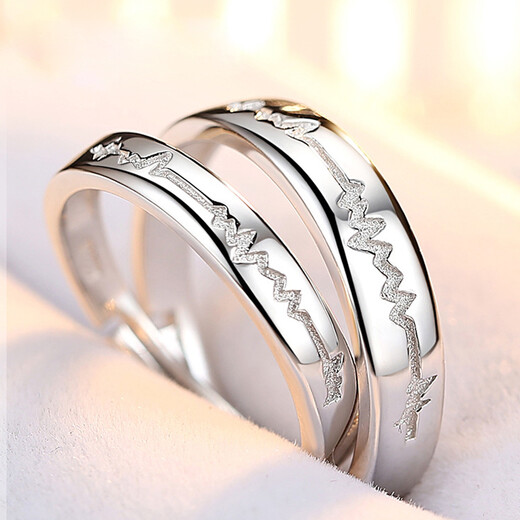 Xinyue s925 silver couple rings, a pair of men and women's live mouth silver rings, Korean fashion internet celebrity opening pair ring ring tail rings, children and girlfriend birthday gift lettering, couple, live mouth size adjustable