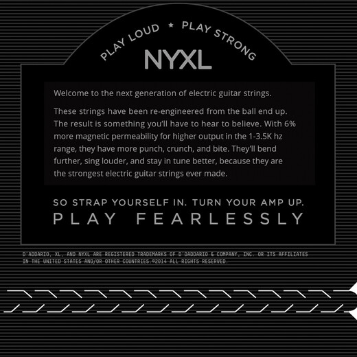D'Addario nyxl1046 Importierte E-Gitarrenstrings, mit hohem Kohlenstoff mit hohem Kohlenstoff aus Stahlhalle, weichere 10-46