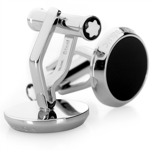 Montblanc MONTBLANC Black Steel Cufflink U112896 Men's Gift