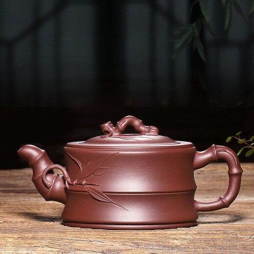 Hidden Pot World Yixing Zisha Pot Purely Handmade Bamboo Segment Teapot Household Teapot Large Capacity Kung Fu Tea Set is rising steadily