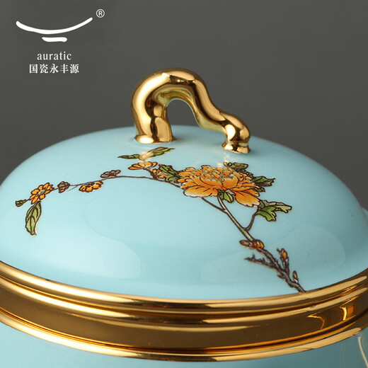 National porcelain Yongfengyuan auratic lady porcelain ceramic tea cup coffee cup water cup with cover filter tea office meeting cup tile cup