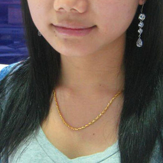 Qianying Jewelry Yellow Gold Necklace Women's Gold-plated Chain Ladies' Simulation Bridal Wedding Jewelry for Friends and Wife, Approximately 43-46 cm long 0.22