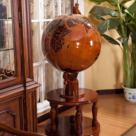 Botong Solid Wood Globe Office Craft Ornament School Celebration Housewarming Company Celebration Mid-Autumn Festival Gift Floor-standing Ornament Diameter 63CM Height 1.4 Meters Solid Wood Ball Round Bottom