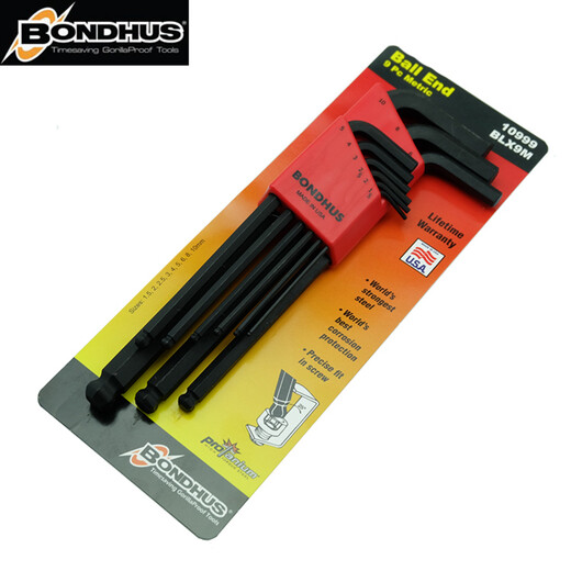 Bondhus American Allen Wrench Set Public Imperial erweiterter Ball Kopfschraubendreher importiert Hardware-Werkzeuge sechs Quadratkinder 12137 (005-3/8) Imperial Flat Head 13-teilige Set