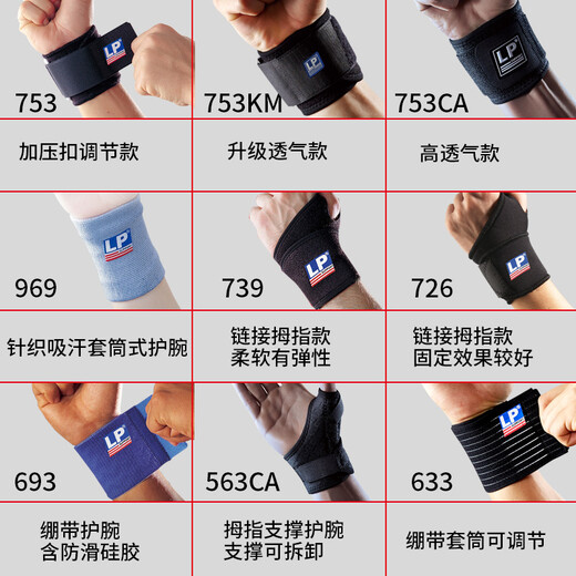 LP Guard de bracelet PROTECTION PROTECTION DE SPORTS SPORTS BRESSIONNANT LP 693 Modèle de bandage en silicone toute taille