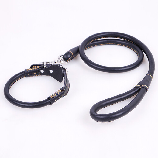 Mika Sanga Medium Dog Large Dog Leash Golden Retriever Husky Samoyed Dog Collar Dog Walking Rope Dog Chain Black XL (60-100 Jin Jin is equal to 0.5 kg)
