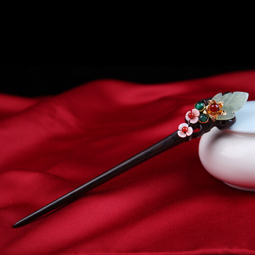 Jiangnan First Hairpin Xiu Jade Classical Palace Stepping Princess Chinese Headdress Wooden Hairpin Black Sandalwood Hair Accessories Hanfu Hairpin Accessories