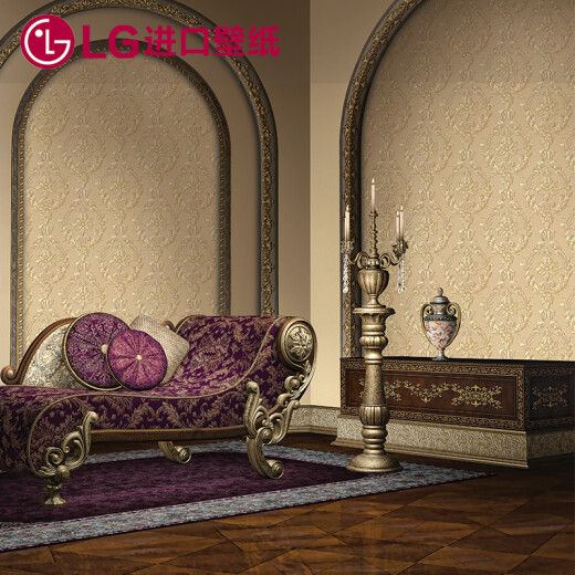 LG imported environmentally friendly wallpaper European luxury wallpaper waterproof thickened 3D three-dimensional relief bedroom TV living room background wall paper luxury gold A style 1001-4 Baroque