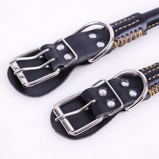 Mika Sanga Medium Dog Large Dog Leash Golden Retriever Husky Samoyed Dog Collar Dog Walking Rope Dog Chain Black XL (60-100 Jin Jin is equal to 0.5 kg)