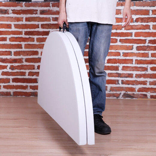 Fangjie folding round table dining table hotel large round desktop home table outdoor portable plastic dining table dining table 1.35 meters 8-10 people white reinforced