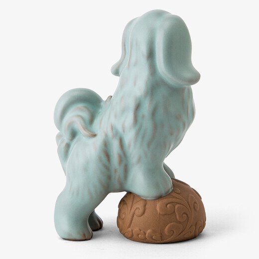Dongdao Ruyao Henan Heritage 2018 Old Dongdao Year of the Dog Zodiac Tea Pet Kung Fu Tea Set Tea Pet Ornament Opening Piece Can Be Raised Sky Blue