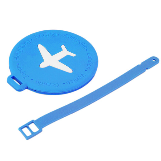 Banzheni suitcase silicone lanyard luggage tag travel luggage cartoon checked luggage tag luggage boarding identification tag with handwritten information paper card blue