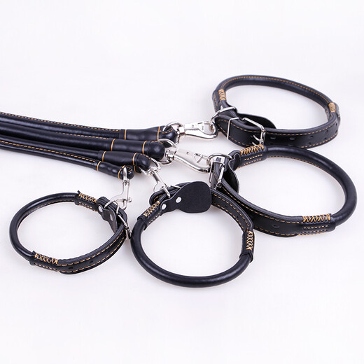 Mika Sanga Medium Dog Large Dog Leash Golden Retriever Husky Samoyed Dog Collar Dog Walking Rope Dog Chain Black XL (60-100 Jin Jin is equal to 0.5 kg)