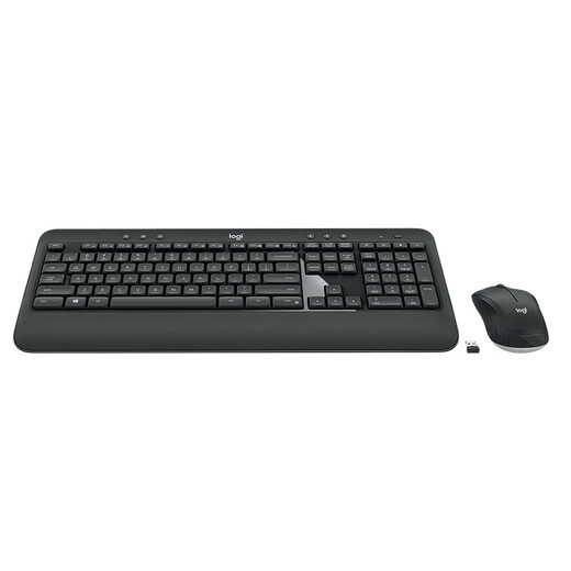 Logitech MK540 Tastatur- und Mausset, kabelloses Tastatur- und Mausset, Bürotastatur- und Mausset, volle Größe, schwarz, mit kabellosem 2,4-G-Empfänger