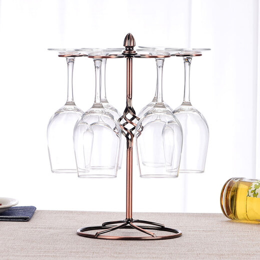 SingLepai Creative Wine Rack Iron Goblet Rack European-style Wine Glass Rack Upside Down Hanging Cup Rack Red Wine Glass Rack Ornament Straight Rod 6 Cup Rack