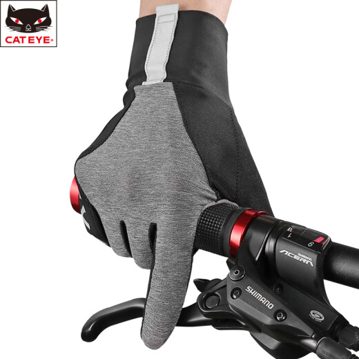 CATEYE Cycling Gloves Full Finger Spring and Autumn Men's and Women's Cycling Gloves Long Finger Touch Screen Shock Absorbing Cycling Equipment L