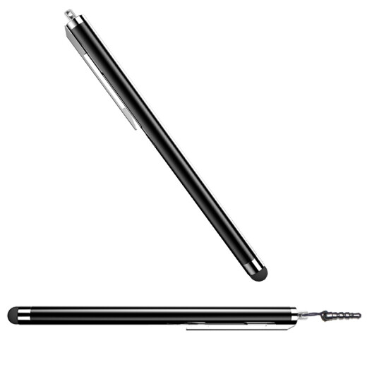 ESCASE [Pack of Two] iPad Capacitive Pen Mobile Phone iPad Air 4/5 Tablet Touch Screen Pen Universal Apple Android Touch Pen with Lanyard Wear Function Black