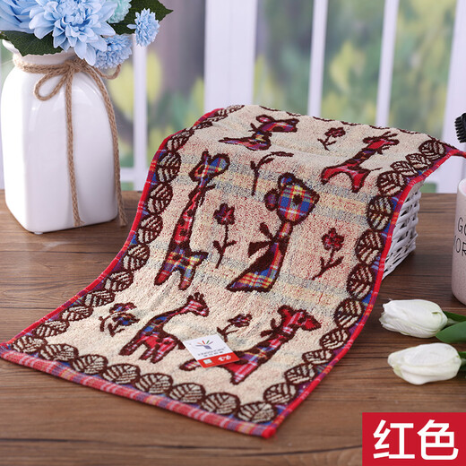 Gold number pure cotton cartoon deer children's face towel bath towel women's travel towel soft absorbent dark household face towel small towel red