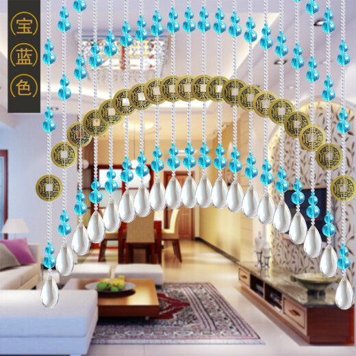 Xiangshangge crystal bead curtain gourd money free of punching bathroom toilet bedroom door curtain partition aisle entrance curtain living room hanging curtain 21 arcs (suitable for 0.6-0.8 meters wide)