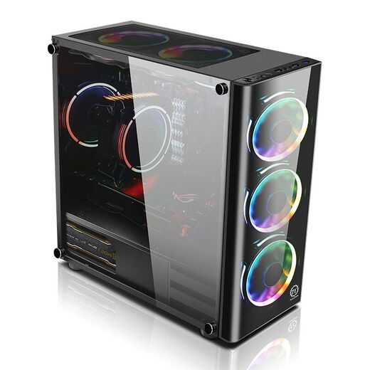 TT (Thermaltake) QiHanger V3 Black Chassis Water Cooled Computer Wirt (Temperierte Glas Seitenübertragung/Vorderspiegel Panel/Stütze ATX/unterstütztes wassergekühltes/unabhängiges Power Tank)