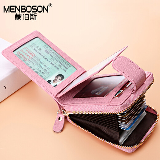 Führerschein für männliche Kartenbeutel koreanischer Stil echter Leder Reißverschluss Frauen Brieftasche Multifunktionslizenz Set Thin Card Bag Rot rot
