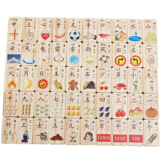 100 chinesische Charaktere Domino Kinder handbetriebene Gehirninformationen Spielzeug 1-2-3-6-Jährige Babys digitaler Alphabetisierung 100 doppelseitige digitale chinesische Charaktere Domino