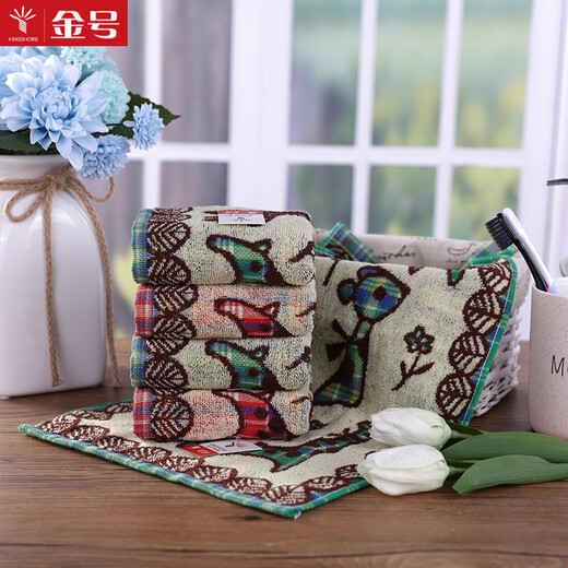 Gold number pure cotton cartoon deer children's face towel bath towel women's travel towel soft absorbent dark household face towel small towel red