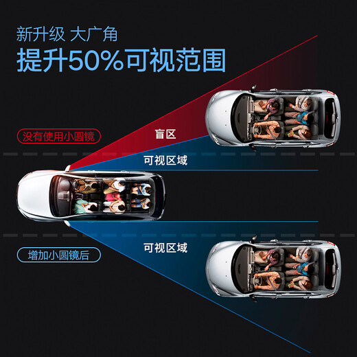 独步者（DUBUZHE）汽车后视镜小圆镜反光镜倒车辅助镜360度可调盲点镜倒车镜车用品 斜面银一对