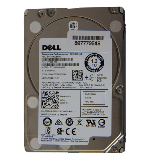 Dell (DELL) Enterprise-Server-Festplattenzubehör SAS 1 TB 2 TB 3 TB 4 TB 6 TB 8 TB 10 TB 600 GB SAS 10.000 U/min 2,5 Zoll