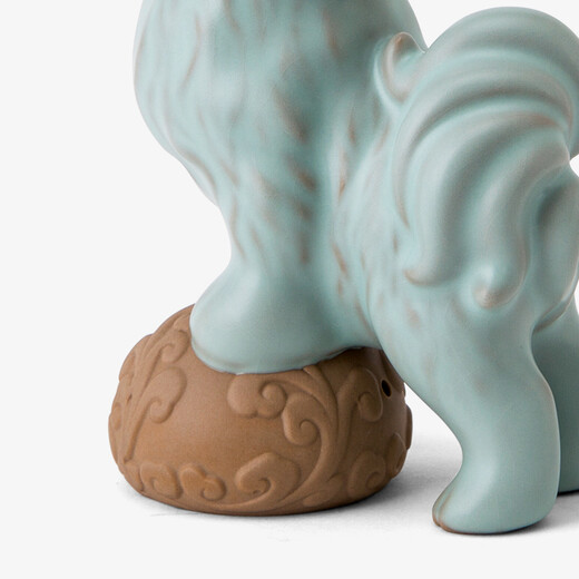 Dongdao Ruyao Henan Heritage 2018 Old Dongdao Year of the Dog Zodiac Tea Pet Kung Fu Tea Set Tea Pet Ornament Opening Piece Can Be Raised Sky Blue