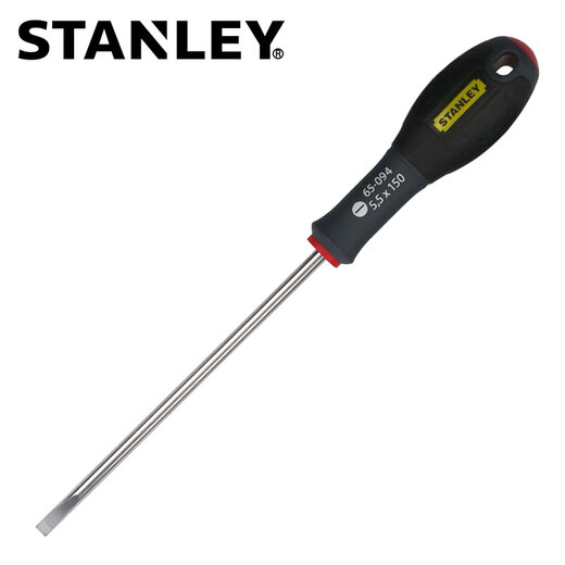 史丹利（STANLEY）三色柄螺丝刀 小萝卜头防滑米字十字平行法国进口一字螺丝批 平行一字3.5×75 64-983
