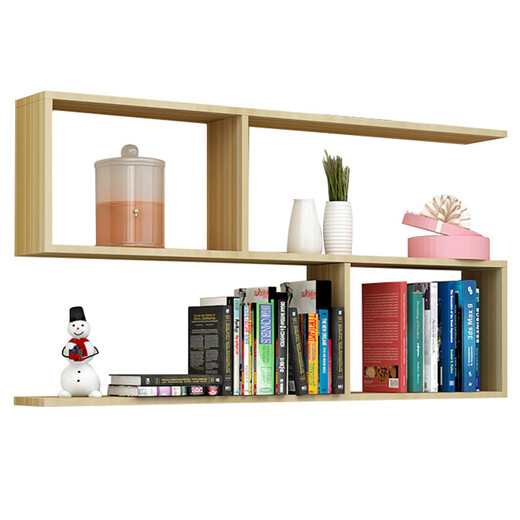 Wall rack bedroom wall cabinet partition wall cabinet wall hanging creative grid wall bookshelf wall rack S-shaped large warm white