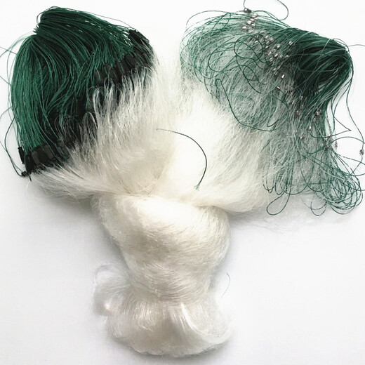 Huaiyu 1.5-3 meters strong wire mesh three-layer net fishing net fishing net sticky fishing net three-layer fishing net fish net 2 meters 6 fingers 100 meters white silk three-layer net