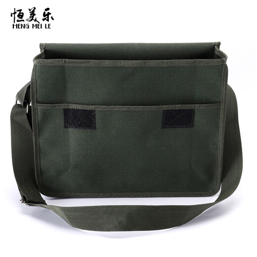 HENG MEI LEI Worsted Canvas Thickened Wear-Resistant Plumbing Tool Kit Multifunctional Repair Electrician Tool Kit Custom Installation Electrician Bag Army Green 40*14*30cm