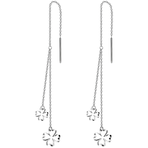 Aido Diamond PT950 platinum four-leaf clover earrings for women, long platinum earrings, versatile earrings for my wife, about 10cm long, one pair, 1.9-2.1g + delivery certificate + rose gift box