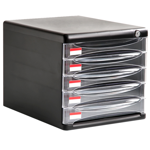 Xushansi desktop information sorting file cabinet, five-layer plastic drawer cabinet, four-layer hard plastic file box collection, four-layer locked 9794