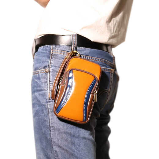 Apple running mobile phone arm bag, multi-functional sports mobile phone bag, crossbody bag, universal mobile phone waist bag for men and women, outdoor handbag, fitness armband, arm sleeve, arm bag, handbag, hanging bag, orange sapphire blue standard style (arm circumference 18-28cm/suitable for thin-slim body)