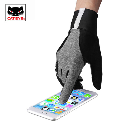 CATEYE Cycling Gloves Full Finger Spring and Autumn Men's and Women's Cycling Gloves Long Finger Touch Screen Shock Absorbing Cycling Equipment L