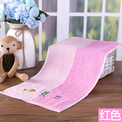 Gold number pure cotton small towel for children and ladies to wash their face and bath, cartoon animal kindergarten small towel, children's towel for ladies to wash their face, children's sweat towel, soft and absorbent, red, yellow and blue 3 pack