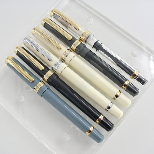 
Yongsheng 698 transparent demonstration piston 14k gold pen 002 semi-transparent black gold clip 14k gold pen nib 0.5 0.5mm