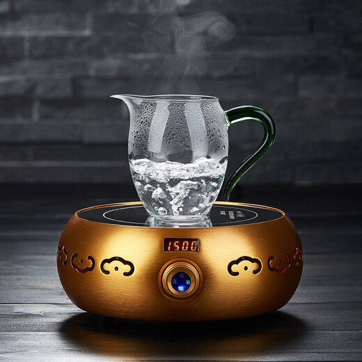 Lvchangming Glass Fair Cup with Tea Filter Tea Divider Tea Sea Thickened Heat-resistant Kung Fu Tea Accessories Set Yellow Handle Male Cup 350ml