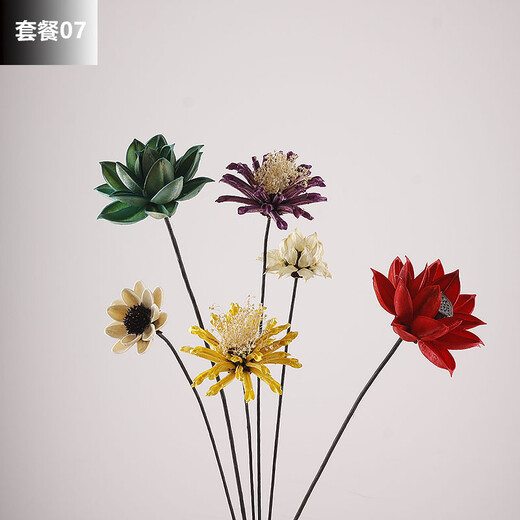 Natural dried flower bouquet flower arrangement pine cone real flower ins decorative ornaments home furnishings living room small fresh dry branches Vase not included Package 06 Vase not included