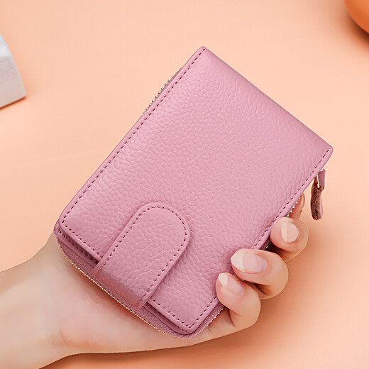 Führerschein für männliche Kartenbeutel koreanischer Stil echter Leder Reißverschluss Frauen Brieftasche Multifunktionslizenz Set Thin Card Bag Rot rot