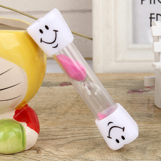 Man Senxin Creative children's smiley face brushing teeth for 3 minutes anti-fall hourglass timer quicksand bottle small ornaments office student desktop small decoration holiday birthday gift for children six-sided cover hourglass 20 minutes purple
