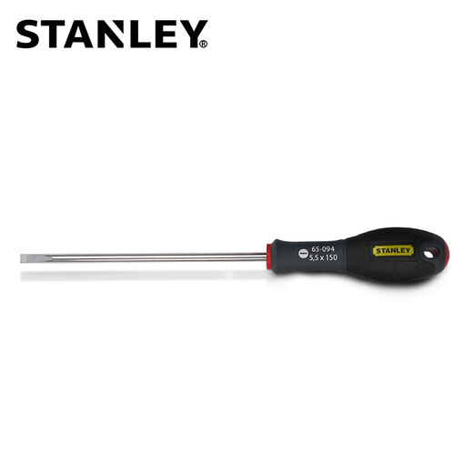史丹利（STANLEY）三色柄螺丝刀 小萝卜头防滑米字十字平行法国进口一字螺丝批 平行一字3.5×75 64-983