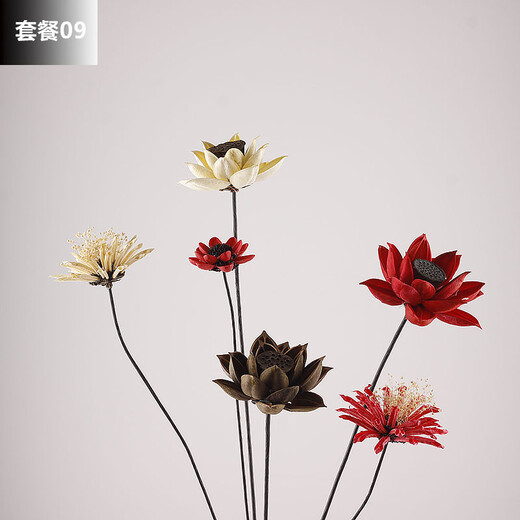 Natural dried flower bouquet flower arrangement pine cone real flower ins decorative ornaments home furnishings living room small fresh dry branches Vase not included Package 06 Vase not included