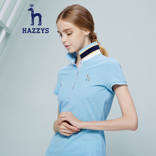 HazZZYS Women's T-shirt Green Vibrant Fashion Polo Shirt ASTSE07BE05 Light Blue LL165/88A 40
