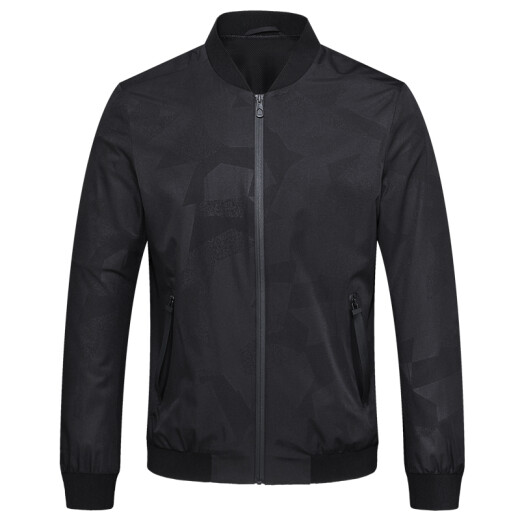 Septwolves Jacket 2019 Spring New Fashion Casual Men's Baseball Collar Printed Jacket Men's Black 185/56A