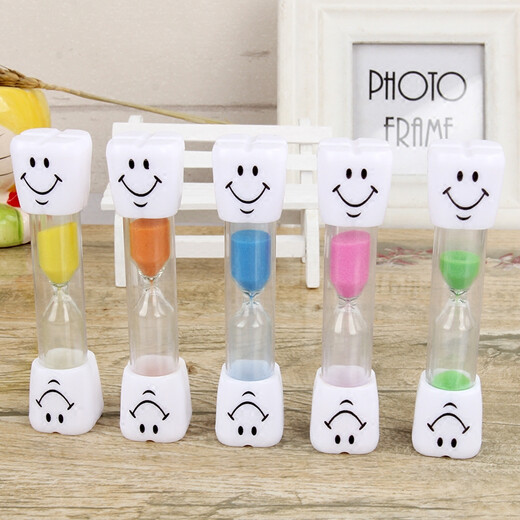 Man Senxin Creative children's smiley face brushing teeth for 3 minutes anti-fall hourglass timer quicksand bottle small ornaments office student desktop small decoration holiday birthday gift for children six-sided cover hourglass 20 minutes purple