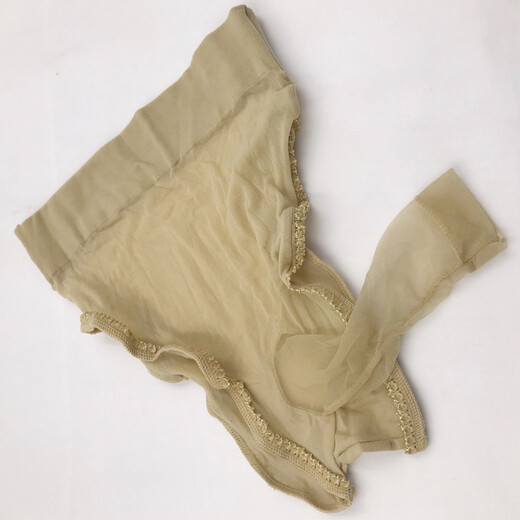Private Shang Fully Transparent Men's Underwear Front Sleeve Silky Briefs Transparent Large Elastic Thin Tight Thong Belt Sleeve Underwear Stockings Sleeve 160Jin Jin equals 0.5kg Inside Flesh Color Sleeve Front Opening